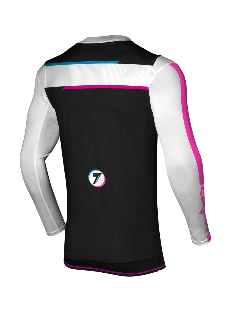 Load image into Gallery viewer, חליפת רכיבה לאופנוע שטח/טרקטורון סבן זירו שחור/לבן SEVEN ZERO Alter Black/White V25