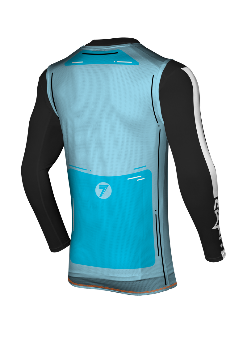 Load image into Gallery viewer, חליפת רכיבה לאופנוע שטח/טרקטורון סבן זירו כחול SEVEN ZERO Hijack Cyan V25