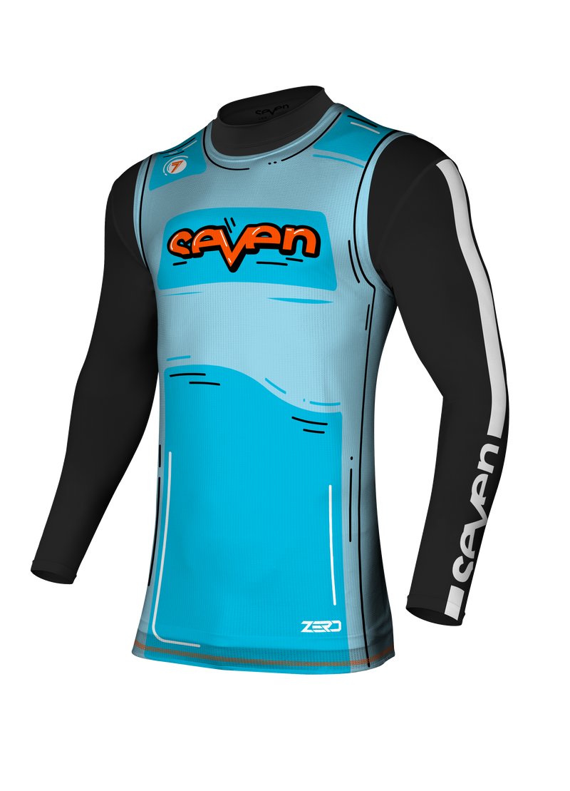 Load image into Gallery viewer, חליפת רכיבה לאופנוע שטח/טרקטורון סבן זירו כחול SEVEN ZERO Hijack Cyan V25