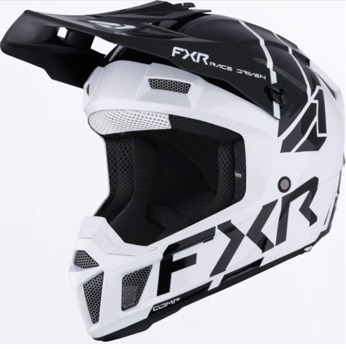 Load image into Gallery viewer, קסדת שטח לילדים אפ איקס אר קלאצ' שחור/לבן FXR CLUTCH MX 2026 22.06