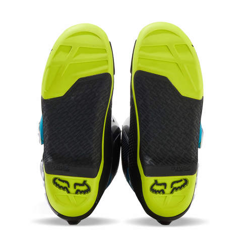 Load image into Gallery viewer, מגף רכיבה לאופנוע שטח פוקס מושיין כחול/צהוב FOX MOTION V24