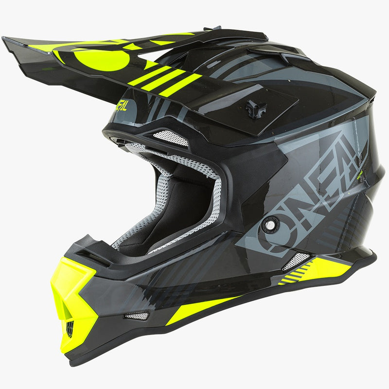 Load image into Gallery viewer, קסדה לאופנוע שטח/טרקטורון אוניל שחור/אפור/צהוב ONEAL 2SRS RUSH V22