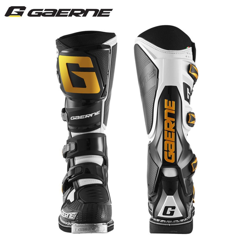 Load image into Gallery viewer, מגף רכיבה לאופנוע שטח/טרקטורון גארנה אס גי 12 שחור לבן זהב GAERNE SG12 LUXE V25