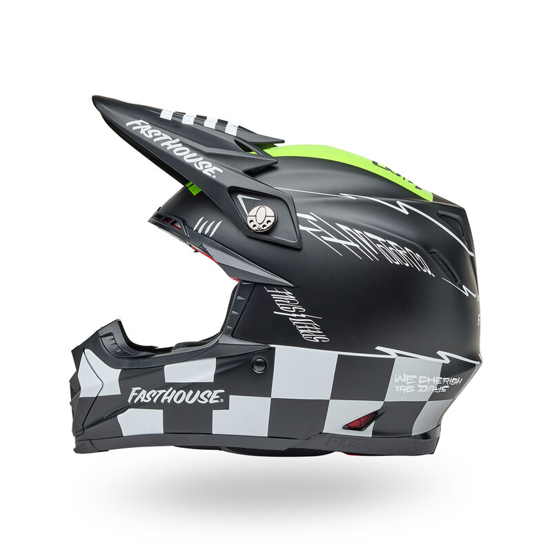 Load image into Gallery viewer, קסדה לאופנוע שטח/טרקטורון בל מוטו 9 פלקס פסטהאוס שחור/לבן/ירוק BELL Moto 9S Flex FASTHOUSE V25