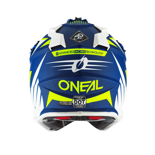 Load image into Gallery viewer, קסדה לאופנוע שטח/טרקטורון אוניל כחול/לבן/צהוב ONEAL 2SRS SPYDE 2.0