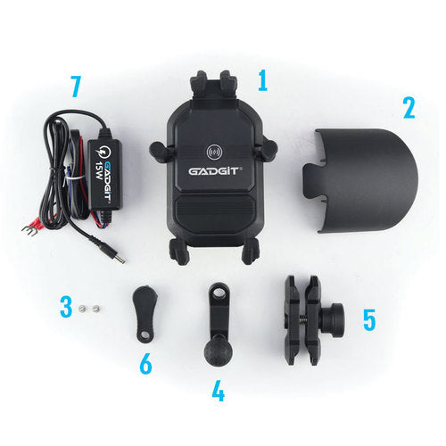 Load image into Gallery viewer, מתקן לטלפון כולל בולם זעזועים וטעינה אלחוטית Gadgit Powergrip