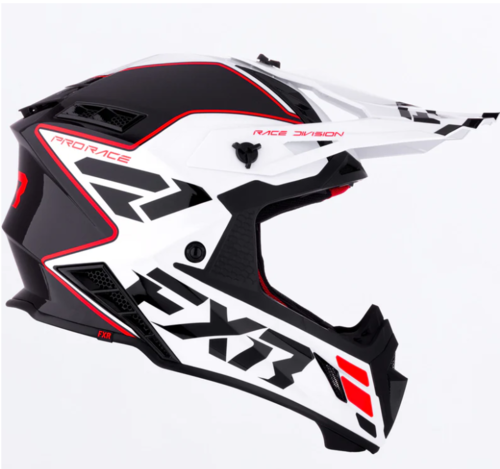 Load image into Gallery viewer, קסדה לאופנוע שטח/טרקטורון אפ איקס אר שחור/לבן/אדום FXR Helium Race 2026 22.06