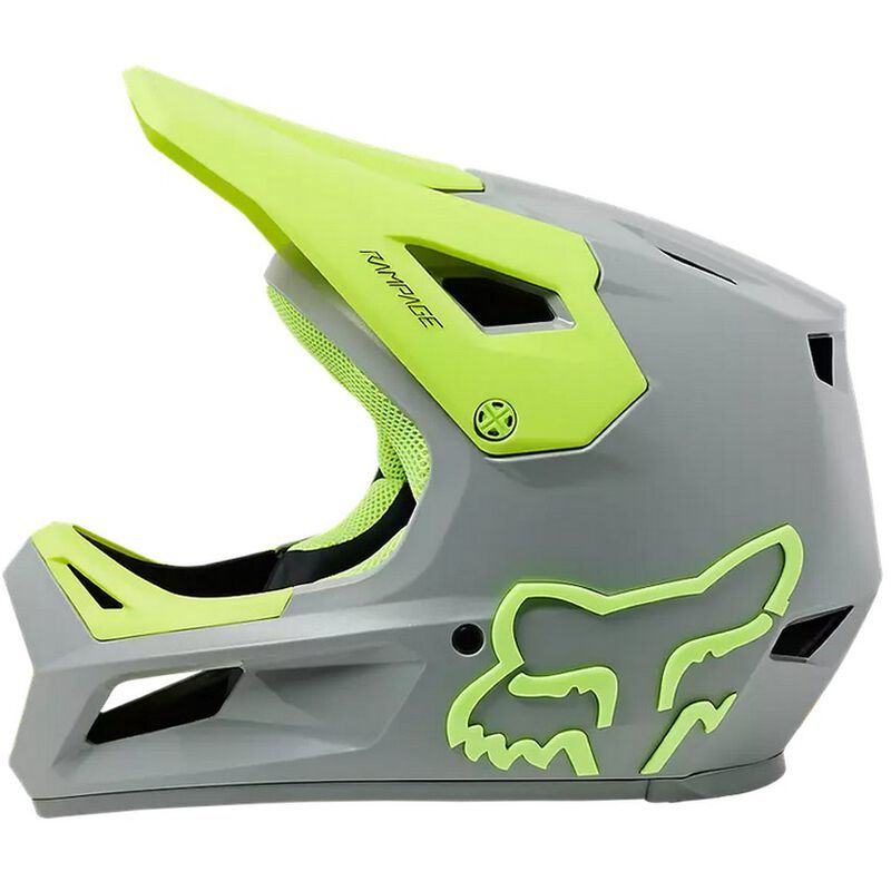 Load image into Gallery viewer, קסדה פולפייס לאופניים/קורקינט חשמלי פוקס ראמפייג אפור/צהוב FOX Rampage V23