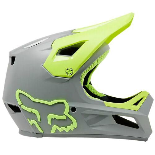 Load image into Gallery viewer, קסדה פולפייס לאופניים/קורקינט חשמלי פוקס ראמפייג אפור/צהוב FOX Rampage V23