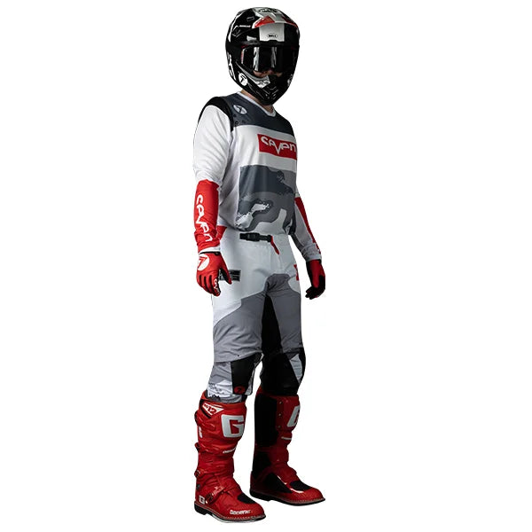 Load image into Gallery viewer, חליפת רכיבה סבן ריבל אדום/אפור/לבן Seven Rival Barrack V24 White