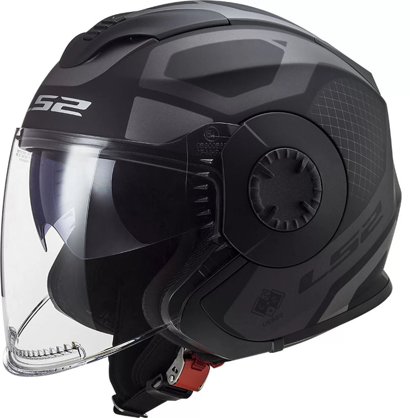 Load image into Gallery viewer, קסדה 3/4 אל אס 2 שחור/חום LS2 Verso Matte Titanium