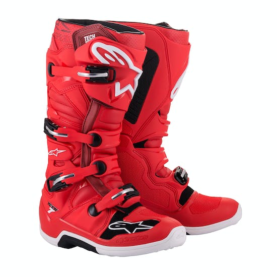 Load image into Gallery viewer, מגף רכיבה לאופנוע שטח/טרקטורון אלפינסטארס טק 7 שחור/אדום Alpinestars Tech 7