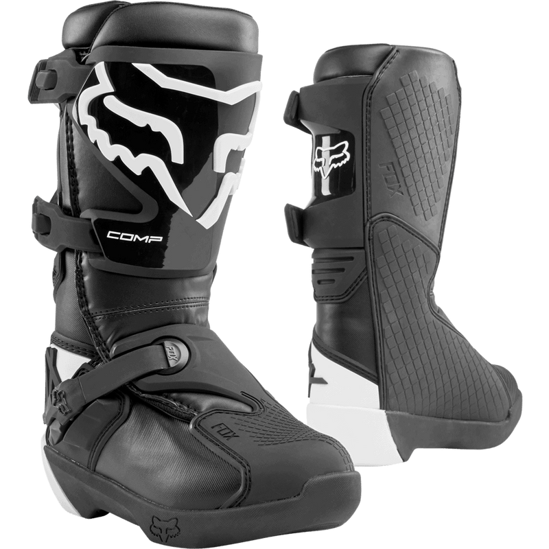 Load image into Gallery viewer, מגף רכיבה לאופנוע שטח לילדים פוקס שחור/לבן FOX COMP V23