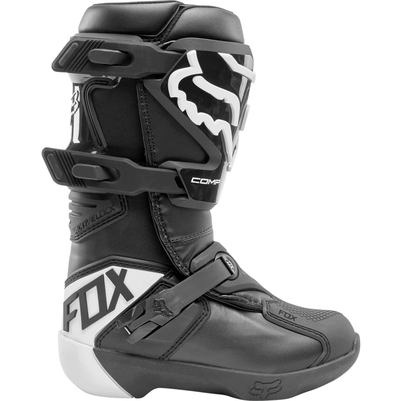 Load image into Gallery viewer, מגף רכיבה לאופנוע שטח לילדים פוקס שחור/לבן FOX COMP V23