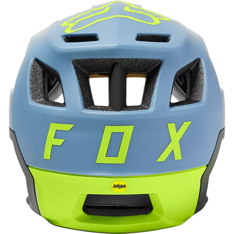 Load image into Gallery viewer, קסדה לאופניים/קורקינט חשמלי פוקס דרופריים כחול/צהוב FOX DROPFRAME MIPS PRO V23