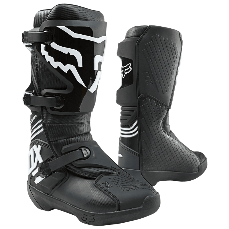 Load image into Gallery viewer, מגף רכיבה לאופנוע שטח לילדים פוקס שחור/לבן FOX COMP V23