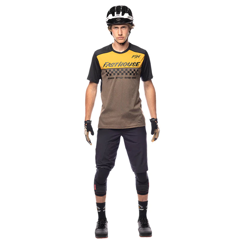 Load image into Gallery viewer, חולצת רכיבה קצרה לאופני שטח פסטהאוס חום/זהב-Fasthouse Alloy Mesa