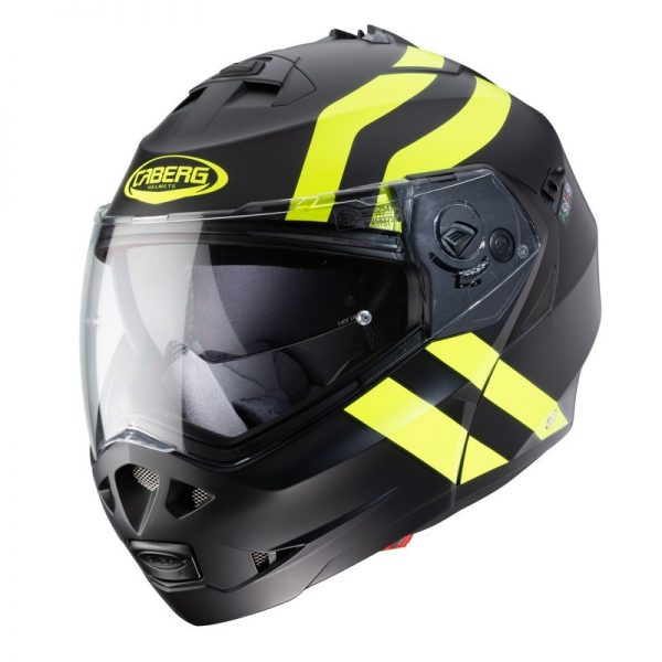 Load image into Gallery viewer, קסדה נפתחת שחורה/צהובה-Caberg Duke II Matt Black/Yellow Fluo