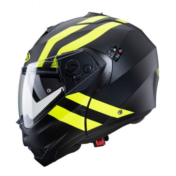 Load image into Gallery viewer, קסדה נפתחת שחורה/צהובה-Caberg Duke II Matt Black/Yellow Fluo