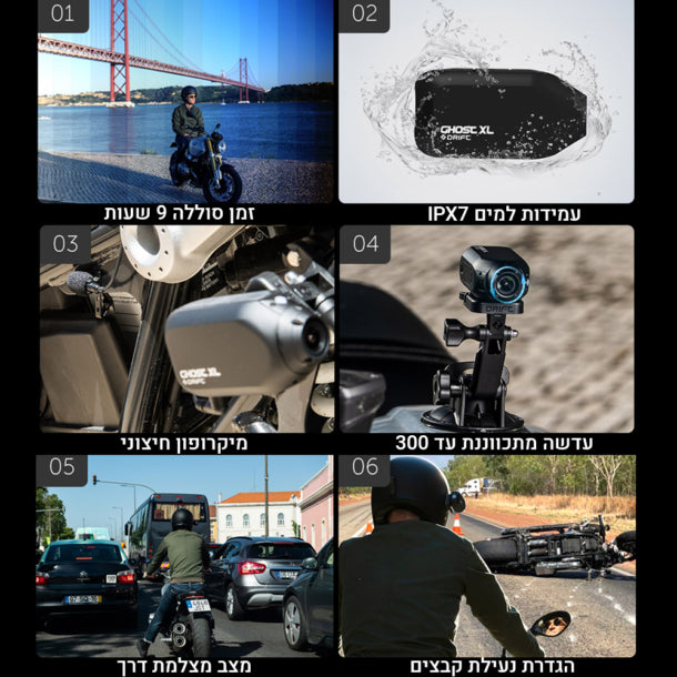 Load image into Gallery viewer, מצלמת אקסטרים ותיעוד נסיעה לקסדה Ghost XL