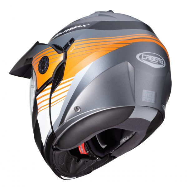 Load image into Gallery viewer, קסדה נפתחת אדוונצ'ר כתום/לבן-Caberg Tourmax Matt Gun Metal/Orange/White