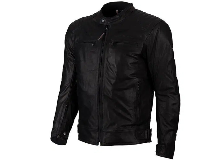 מעיל עור ממוגן לאופנוע/קטנוע שחור + כפפות חורף מתנה CAT2MOTO VEGA