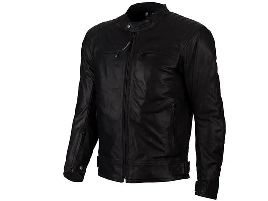 מעיל עור ממוגן לאופנוע/קטנוע שחור + כפפות חורף מתנה CAT2MOTO VEGA