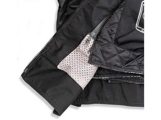 מעיל עור ממוגן לאופנוע/קטנוע שחור + כפפות חורף מתנה CAT2MOTO VEGA