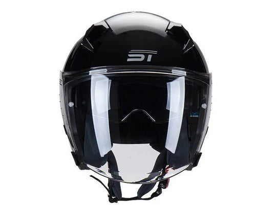 קסדה 3/4 אס טי שחור מבריק כולל דיבורית מתנה ST Z-301