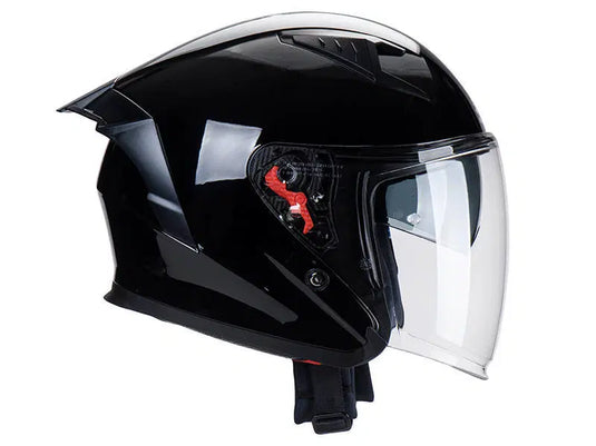 קסדה 3/4 אס טי שחור מבריק כולל דיבורית מתנה ST Z-301