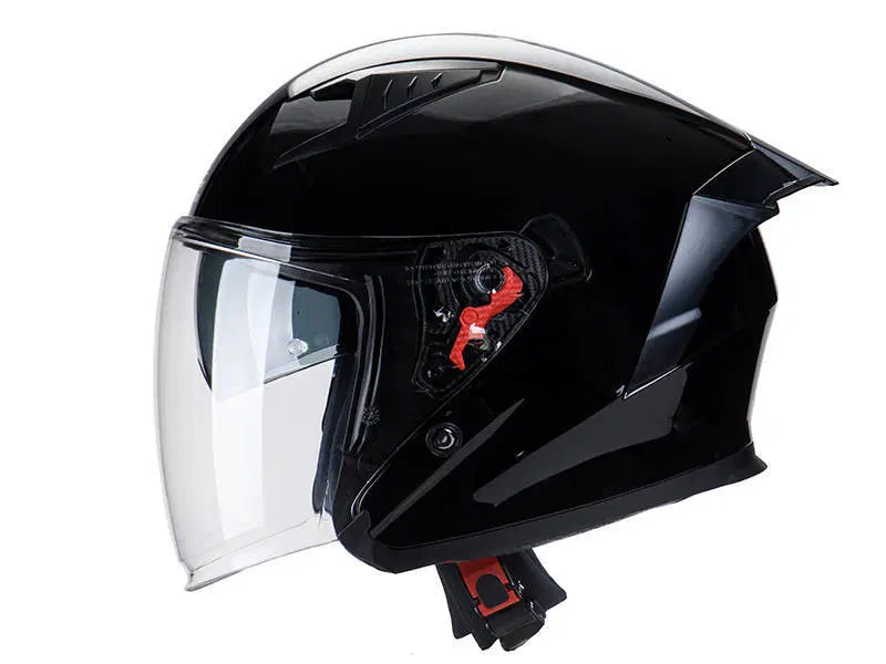 Load image into Gallery viewer, קסדה 3/4 אס טי שחור מבריק כולל דיבורית מתנה ST Z-301
