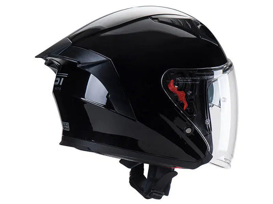 קסדה 3/4 אס טי שחור מבריק כולל דיבורית מתנה ST Z-301