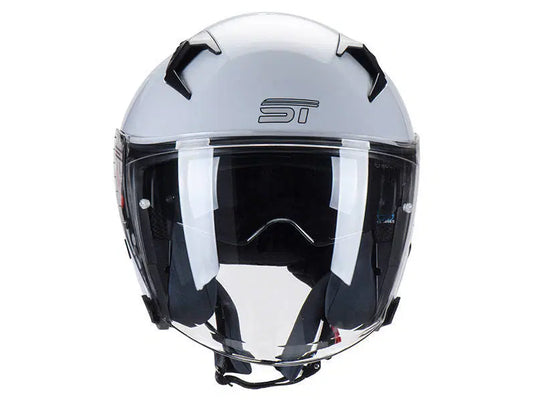 קסדה 3/4 אס טי אפור מבריק כולל דיבורית מתנה ST Z-301