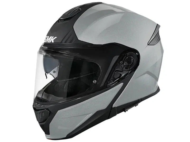 Load image into Gallery viewer, קסדה נפתחת אס אמ קיי אפור בטון + דיבורית מתנה SMK GULLWING
