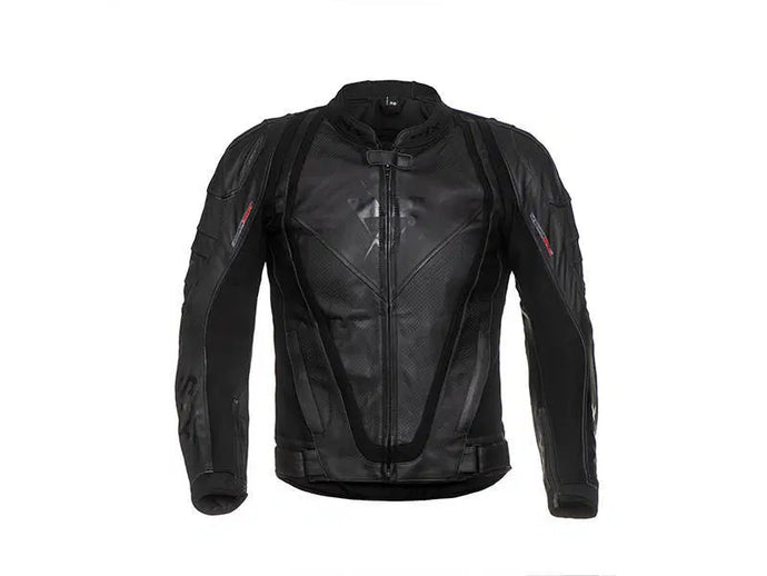 מעיל עור ספורטובי ממוגן לאופנוע + כפפות חורף מתנה SIX BLACK RIDE