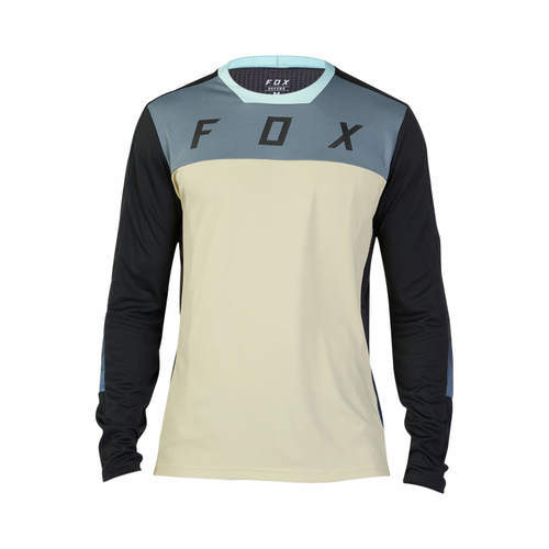 חולצת רכיבה ארוכה קצרה לאופניים פוקס דיפנד צהוב FOX Defend LS Cekt V24