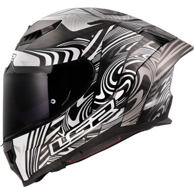 קסדה מלאה לאופנוע/קטנוע אל אס 2 דרגון קרבון LS2 FF807 Dragon Enthum Silver