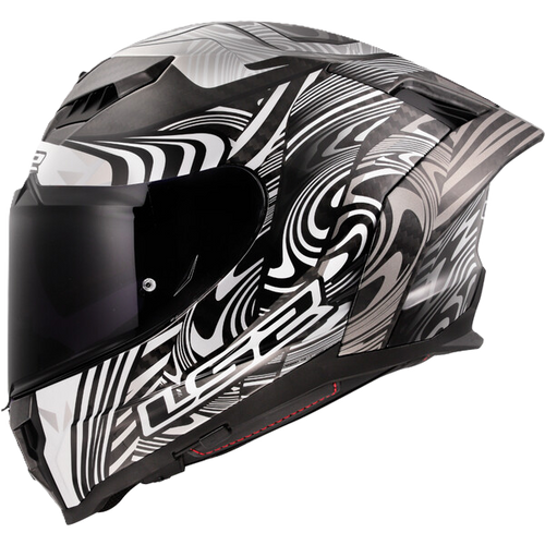 קסדה מלאה לאופנוע/קטנוע אל אס 2 דרגון קרבון LS2 FF807 Dragon Enthum Silver