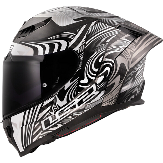 קסדה מלאה לאופנוע/קטנוע אל אס 2 דרגון קרבון LS2 FF807 Dragon Enthum Silver