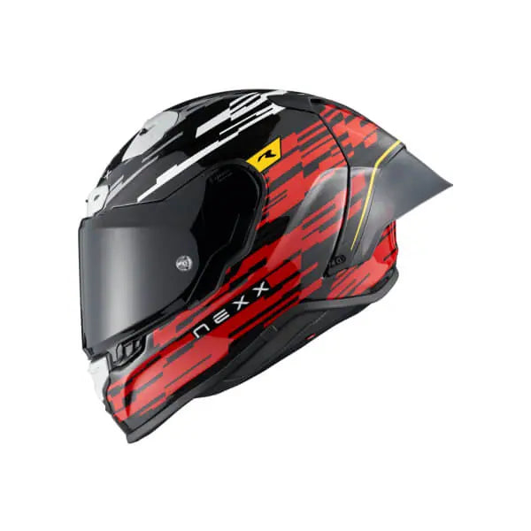 Load image into Gallery viewer, קסדה מלאה לאופנוע/קטנוע נקס אדום/שחור/לבן NEXX X.R3R Glitch Racer
