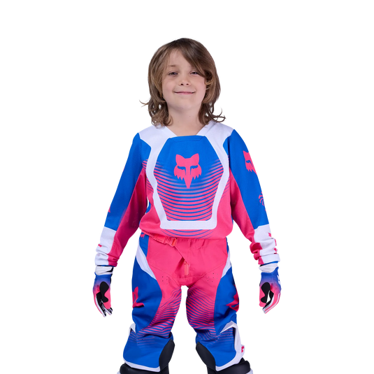 חליפת רכיבה לאופנוע שטח/טרקטורון פוקס 180 ילדים כחול/ורוד FOX YTH 180 Collect V26