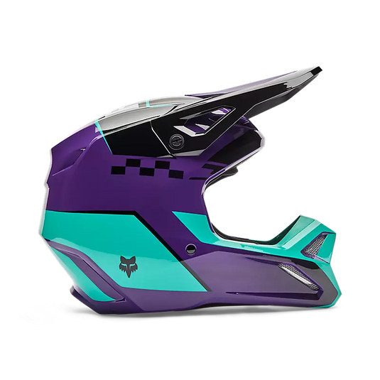 קסדת שטח לאופנוע/טרקטורון פוקס וי 1 סגול/תכלת FOX V1 Collect V26