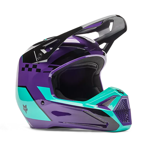 קסדת שטח לאופנוע/טרקטורון פוקס וי 1 סגול/תכלת FOX V1 Collect V26