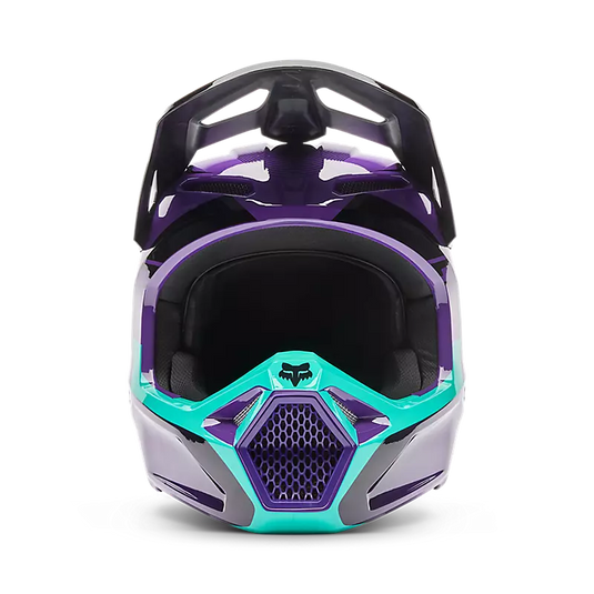 קסדת שטח לאופנוע/טרקטורון פוקס וי 1 סגול/תכלת FOX V1 Collect V26