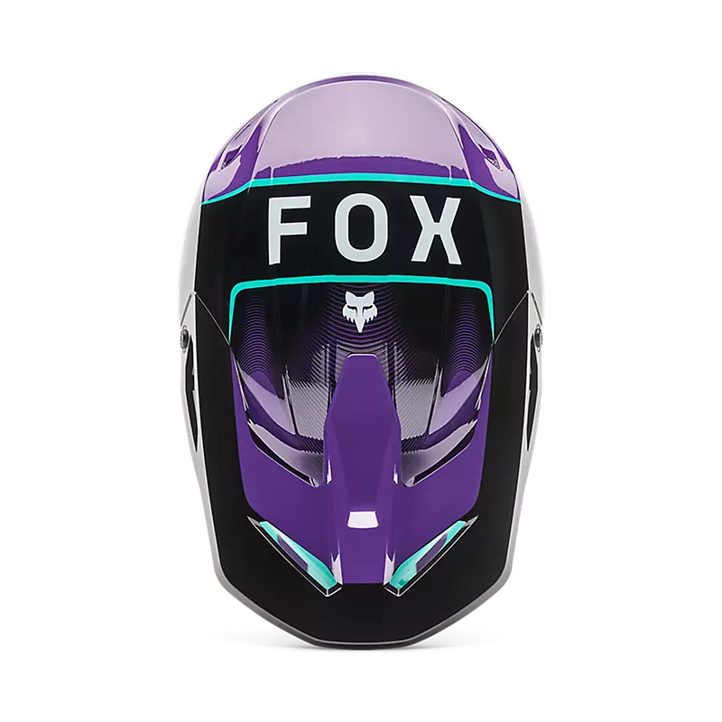 Load image into Gallery viewer, קסדת שטח לאופנוע/טרקטורון פוקס וי 1 סגול/תכלת FOX V1 Collect V26
