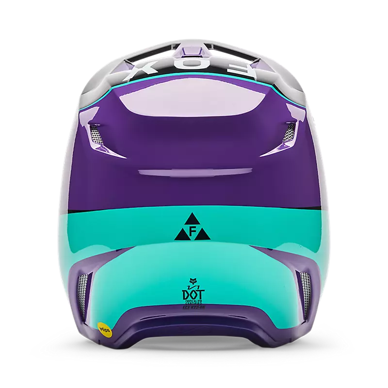 Load image into Gallery viewer, קסדת שטח לאופנוע/טרקטורון פוקס וי 1 סגול/תכלת FOX V1 Collect V26
