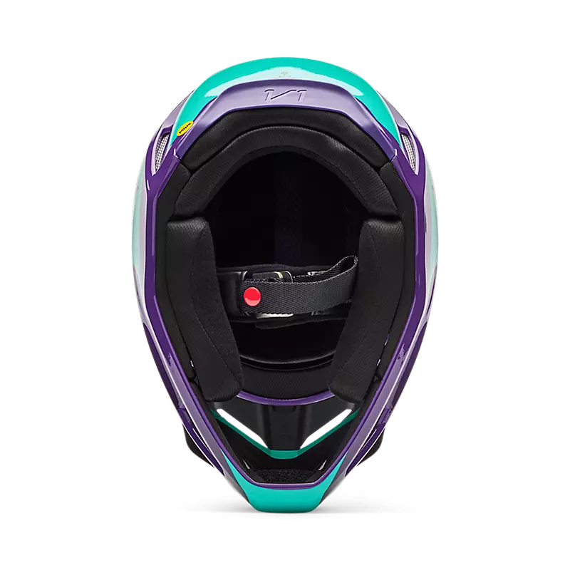 Load image into Gallery viewer, קסדת שטח לאופנוע/טרקטורון פוקס וי 1 סגול/תכלת FOX V1 Collect V26
