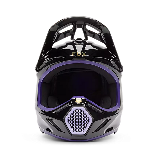 קסדה לאופנוע שטח/טרקטורון פוקס וי 3 שחור/סגול FOX V3 Drip V26