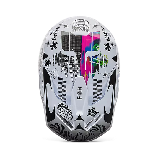 קסדת שטח לאופנוע/טרקטורון פוקס וי 1 שחור/לבן FOX V1 Image Cosmo V26