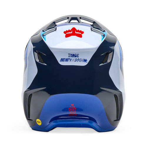 Load image into Gallery viewer, קסדה לאופנוע שטח/טרקטורון פוקס וי 3 כחול/לבן FOX V3 Fade V25
